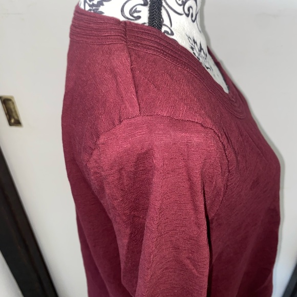 Coldwater Creek Size XL Burgundy Three-Quarter Sleeve Shirt with Boat-Like Neck - Picture 11 of 12